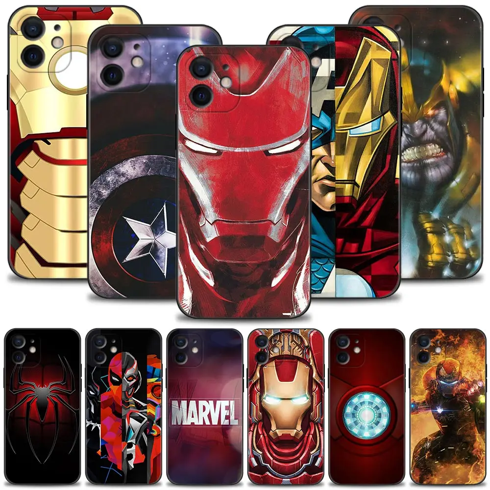 Чехол для телефона Apple iPhone 13 12 11 Pro Max Mini XS XR X 7 8 Plus 6 6S SE 2020 чехол с героями Marvel Ironman |