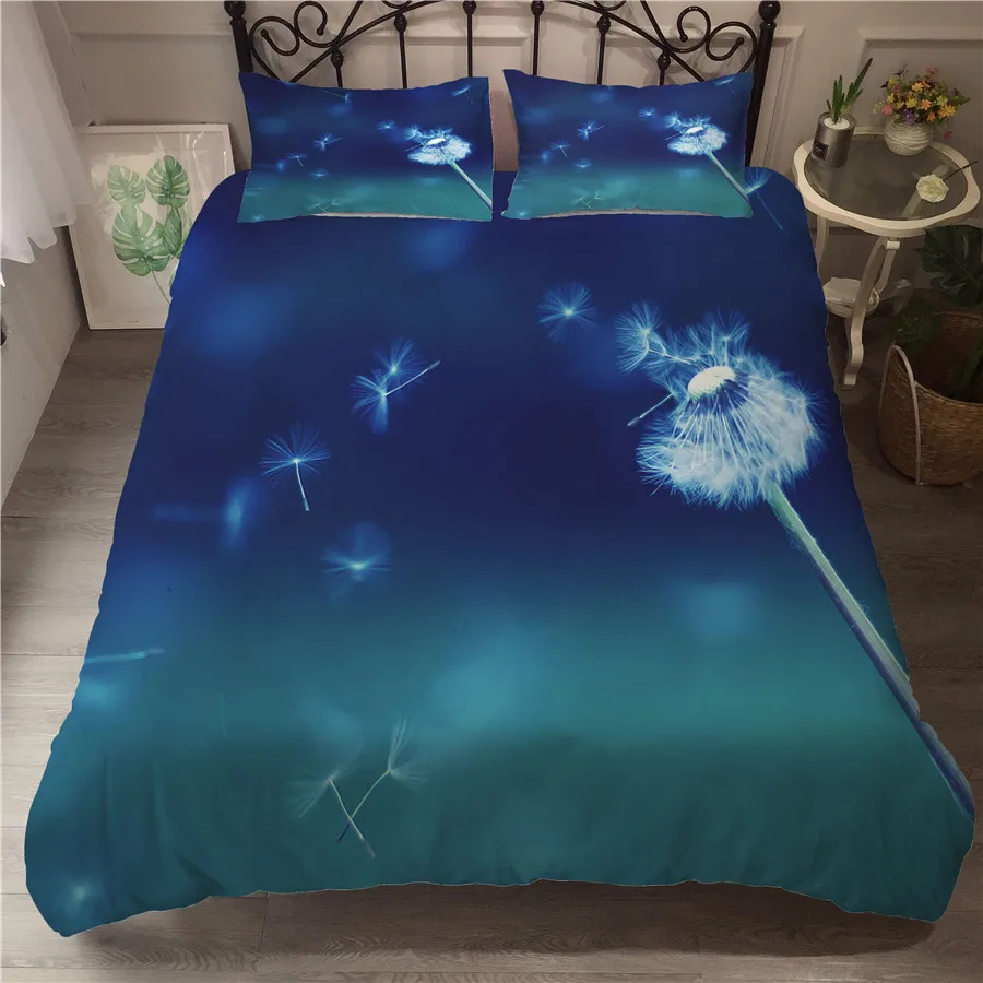 

A Bedding Set 3D Printed Duvet Cover Bed Set Dandelion Home Textiles for Adults Bedclothes with Pillowcase #PGY03