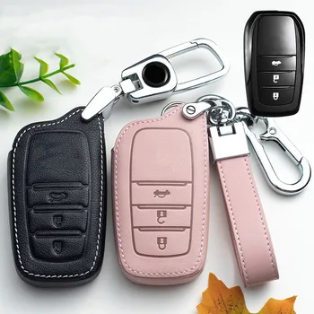 

Leather Car Key Case Key Cover for Toyota Chr Rav4 Auris Avensis Prius Aygo Camry Corolla Land Cruiser 200 Prado Crown Covers