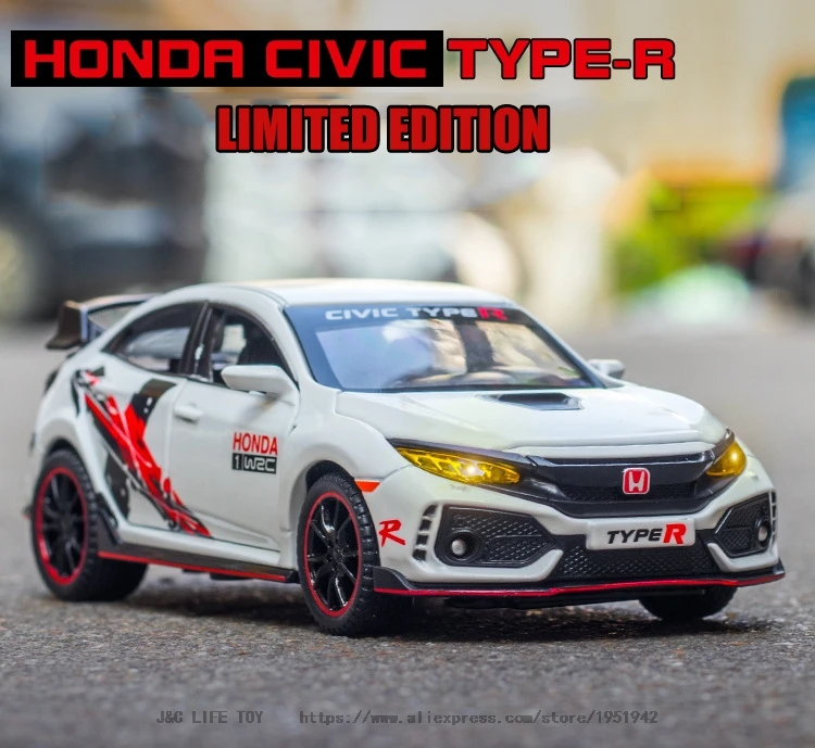 1:32 Honda Civic Type R Limited Edition Toy Car Metal Toy Diecasts &Amp; Toy Vehicles Car Model High Simulation Car Toys For Boy