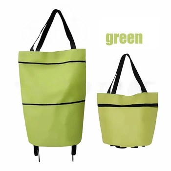 

Foldable Shopping Cart Bag Portable Shopping Trolley Bag With Wheels Foldable Cart Rolling Grocery Colorful Supermarket