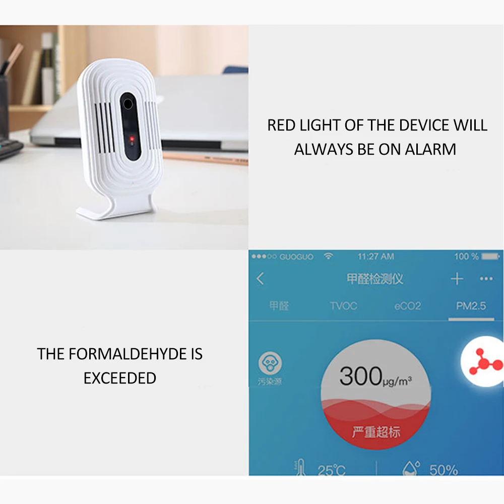 KKMOON JQ 200/JQ 300 интеллигентая (ый) WI FI CO2 нсно анализатор качества воздуха детектор