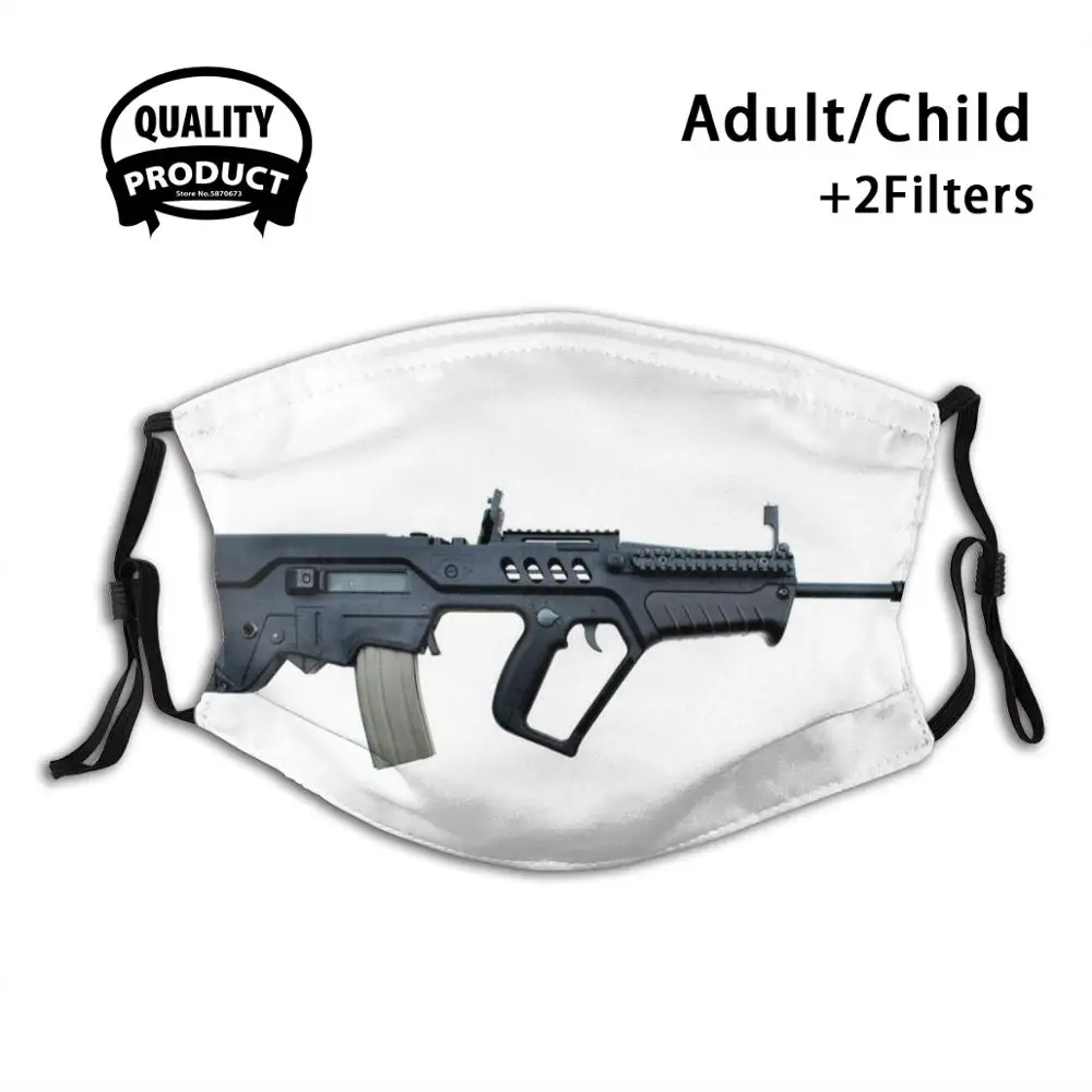 

Iwi Tavor Tar - 21 Submachine Gun Reusable Mouth Mask Filter Cool Funny Masks Tar 21 Iwi Tavor Tar21 Rifle Firearm Gun