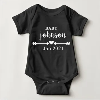 

Personalized Name Letter Print Bodysuit Newborn Infant Romper Baby Boys Girls Clothes for Baby Shower Kids Outfits Party Gifts