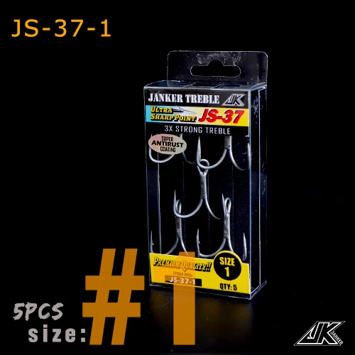 JS-37-1-5pcs JK JS-37 тройной рыболовный Серый цвет 3X сильных тройные Крючки супер Антикоррозийная рыболовный крючок рыболовный тройник крючок#10~#1,1/0 2/0 3/0 Seafishing - Цвет: JS-37-1-5pcs