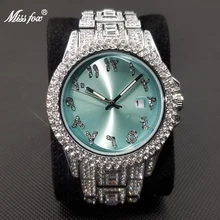 

MISSFOX New Ice Out Luxury Watches For Men Fully Diamond Quartz Watch Hip Hop Waterproof Stainless Steel Male Clock Montre Homme