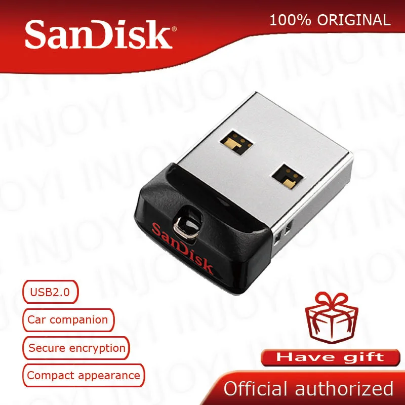 Супер мини USB флеш-накопитель SanDisk 64 ГБ USB 2,0 Cruzer Fit CZ33 флеш-накопитель 32 Гб карта памяти 16 ГБ 8 ГБ 4 ГБ флешка