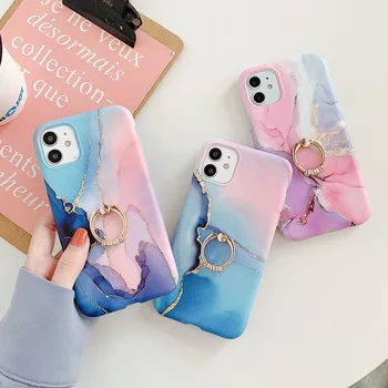 

Marble Phone Case For iPhone SE 2020 6s 7 8Plus Granite Stone Marble Texture Cover For iPhone 11 Pro X XS Max XR with ring stand