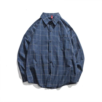 

Autumn Casual Plaid Shirt Men Long Sleeve Plus Size Mens Casual Shirts Cotton Slim Fit Male Long Sleeve Checkered Shirt II50CS