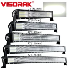 

VISORAK 22 32 42 50 52 Inch Four Row Offroad Curved LED Work Light Bar For Off Road Truck Car Jeep 4x4 4WD ATV SUV Hummer Ford