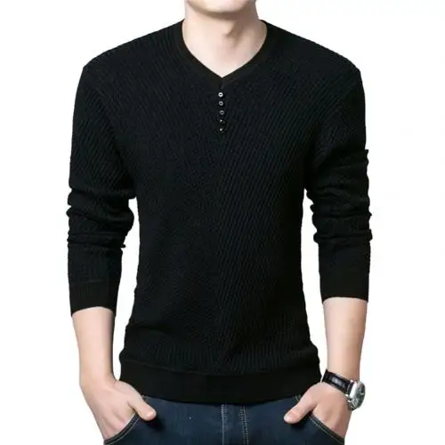 Черный M-4XL Inverno Collo Maglione Degli Uomini di пуловер Maglione Di Natale мужской Lavorato A Maglioni Tirare Homme Джерси - Цвет: Черный