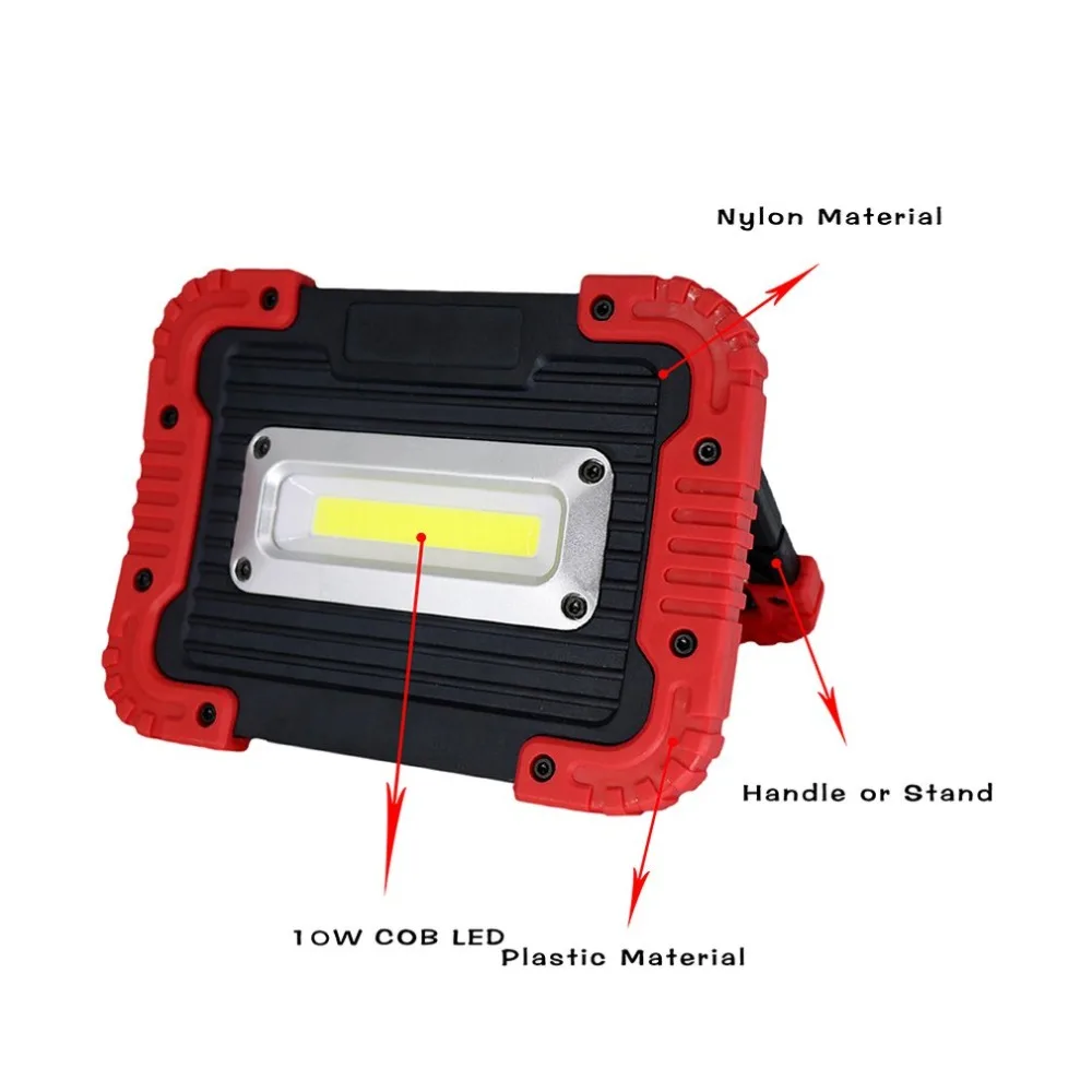 10 W COB USB Перезаряжаемые прожектор аварийного светодиодный работа супер яркий свет лампы Водонепроницаемый IP65 светодиодный свет лампы