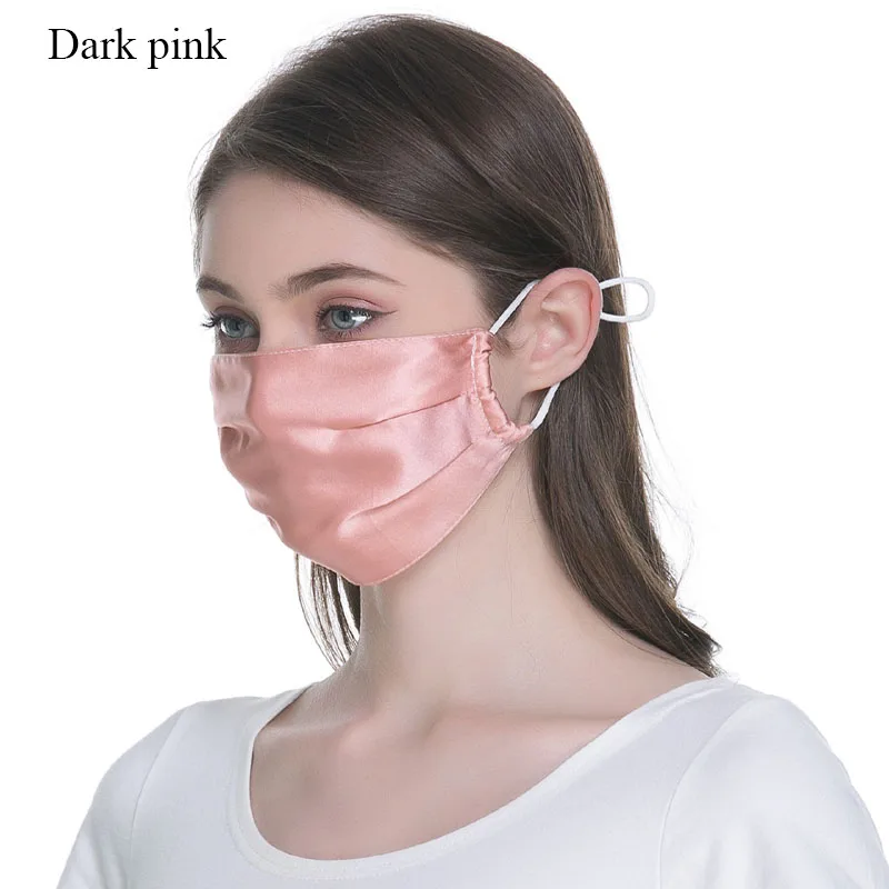 100% Mulberry Silk Mouth Mask for Women Men Dustproof Adjustable Breathable Face Beauty Mask Summer Sunshade Face Masks face mask