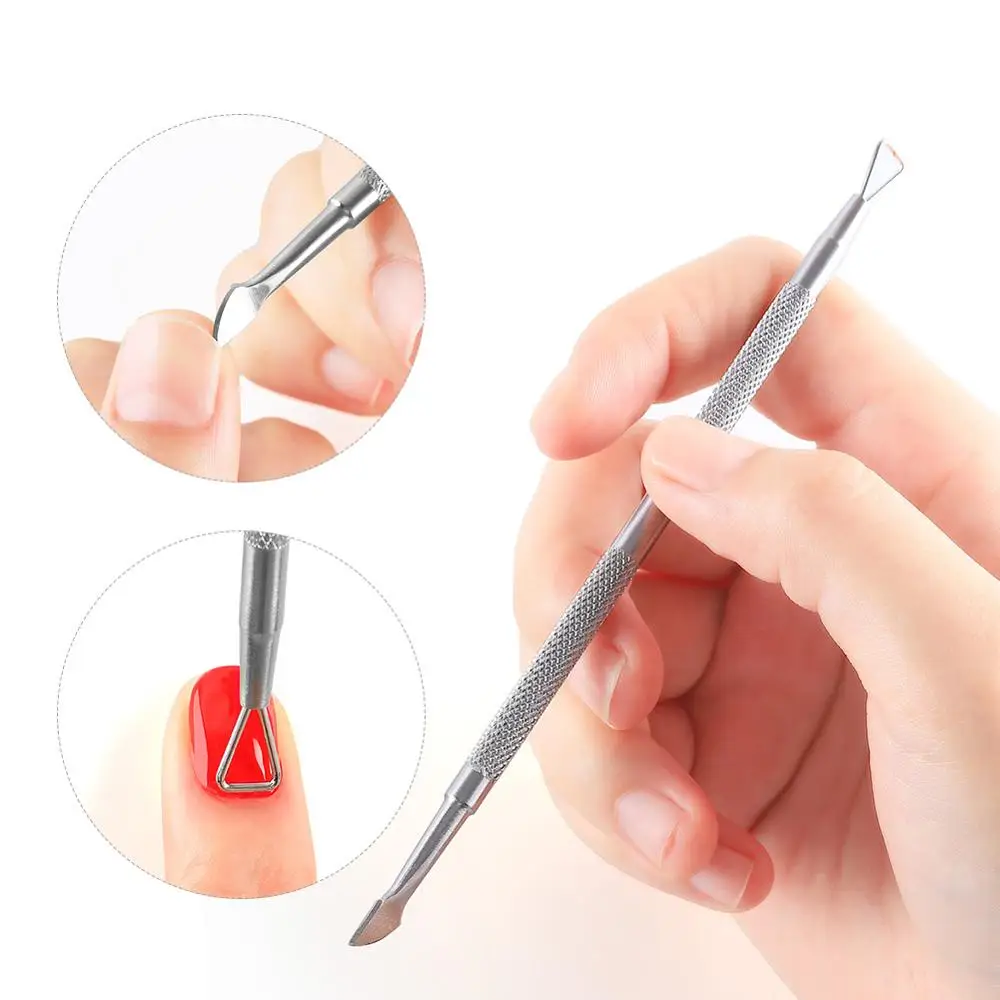 

COSCELIA 1PC Stainless Triangle Stick For Removing Gel Varnish Nail Cleaner Gel Polish Remover Cuticle Pusher Gel Remover
