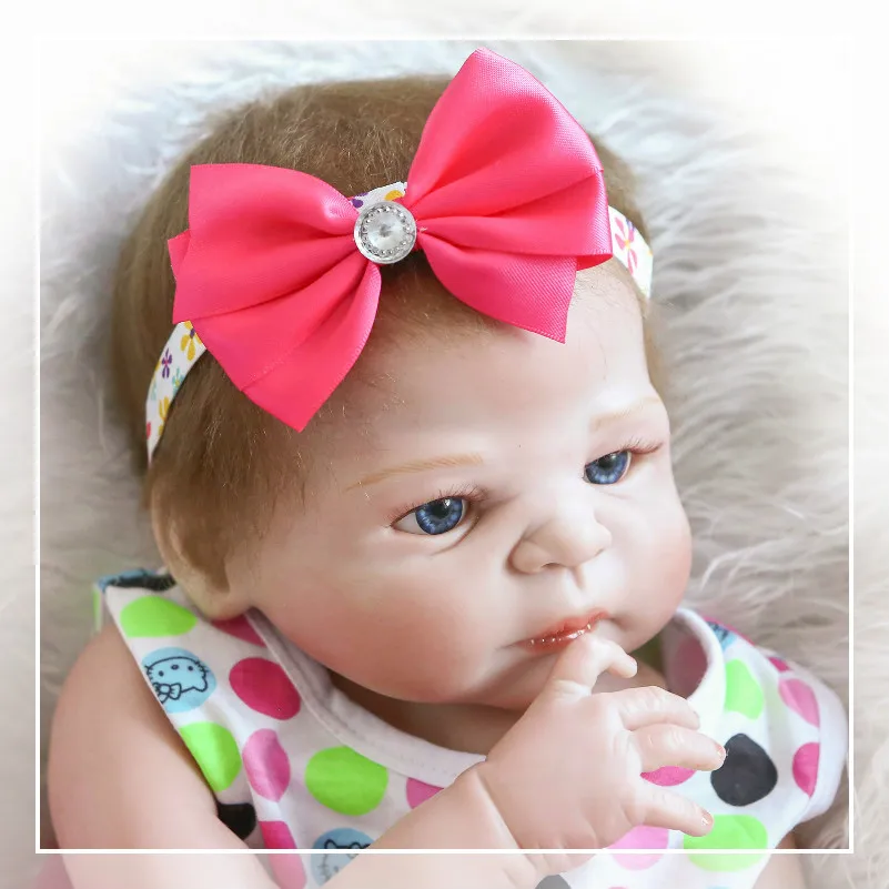 2" 55 см Кукла Reborn на все тело, силиконовая виниловая Кукла Reborn Baby Dolls, игрушки для девочек, реалистичные укоренившиеся мохеровые новые детские игрушки