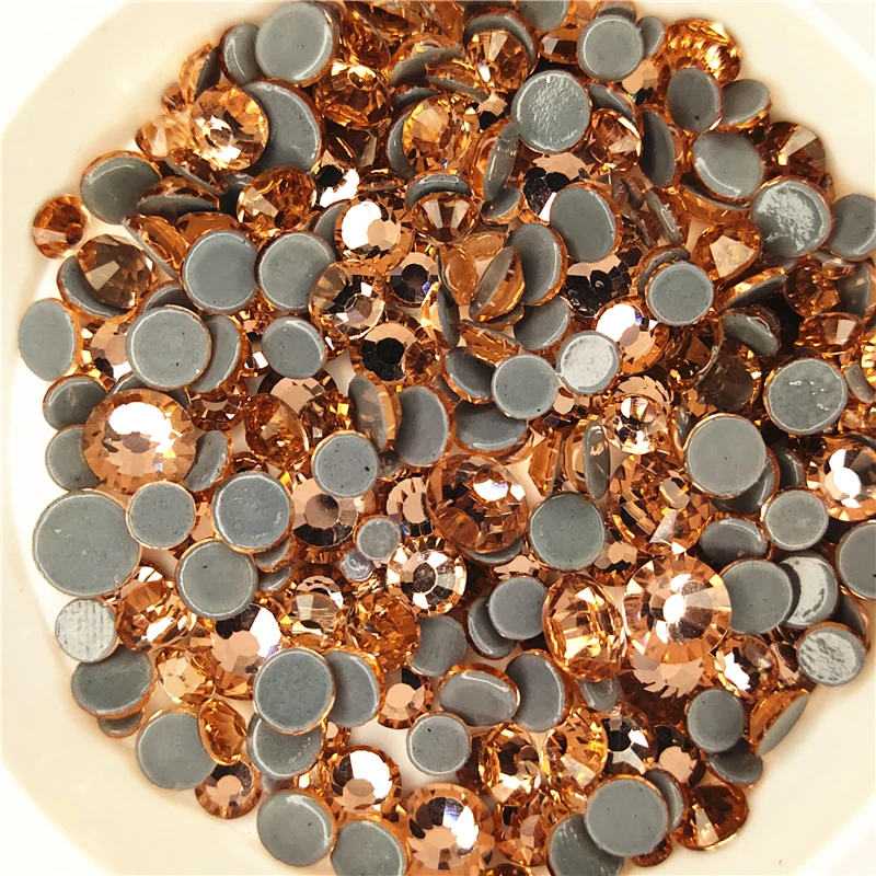 AAAA + качественные Стразы для горячей фиксации цвета шампанского ss6 ss10 ss16 ss20 ss30 с