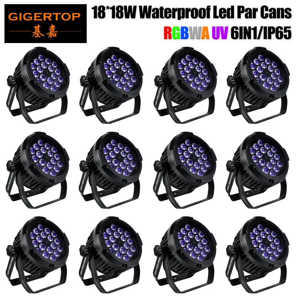 Wholesales Price 12 Pack RGBWAP Par Up Lighting 18X18W Slim LED Light DJ DMX Color Mixing 6/10CH Can Background Stage Bar | Лампы и