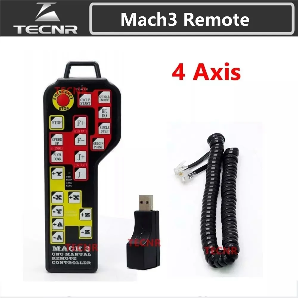 

TECNR CNC Mach3 4 Axis Manual remote Control handle USB Pendant DSP JOG encoder for CNC router