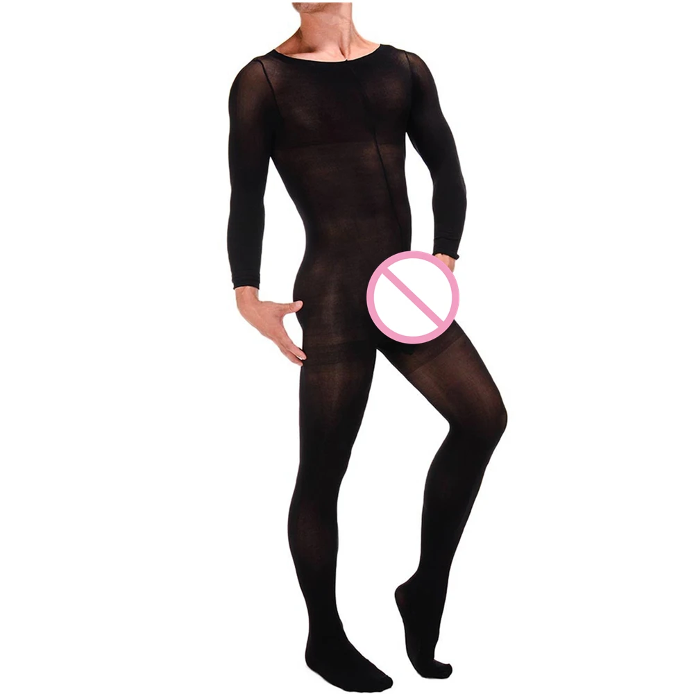 Body Sexy cuerpo entero para hombre, transparentes con entrepierna, ropa interior para lencería, Mono|Camisones y bodis| - AliExpress