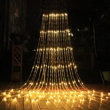 6X3M LED Waterfall Curtain Icicle Festoon led String Light Christmas Wedding Party Background garden Decoration lights 2022