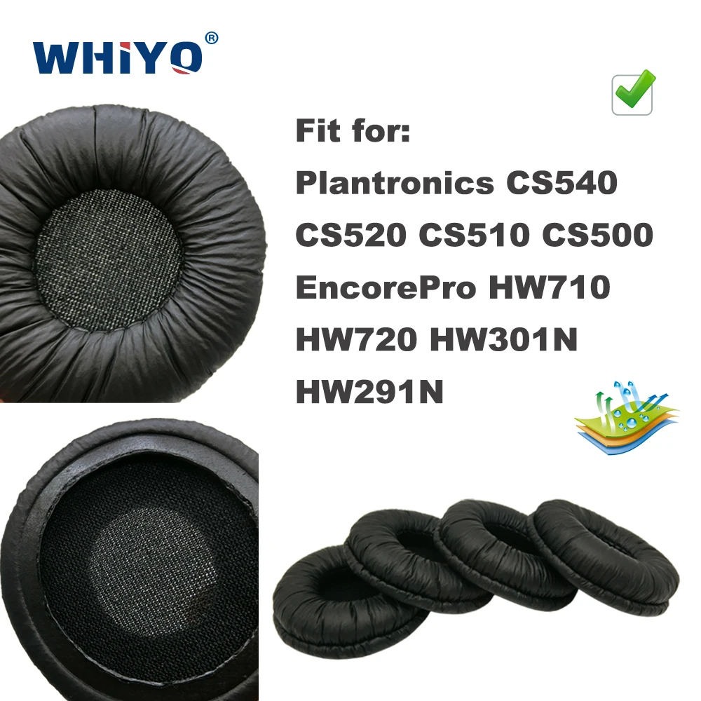 

Replacement Ear Pads for Plantronics CS 540 520 510 500 EncorePro HW 710 720 301N 291N Headset Parts Leather Earmuff Earphone