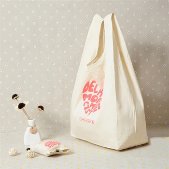 

Eco Tote Shopping Canvas Bag Folding Package High-Quality Women Men Reusable Rocery High Capacity Fold Cotton Shopping Bag New