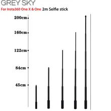2 м алюминиевый сплав полюс Супер длинная телескопическая палка для селфи для gopro sjcam Insta360 One X& One 360 VR камера аксессуары