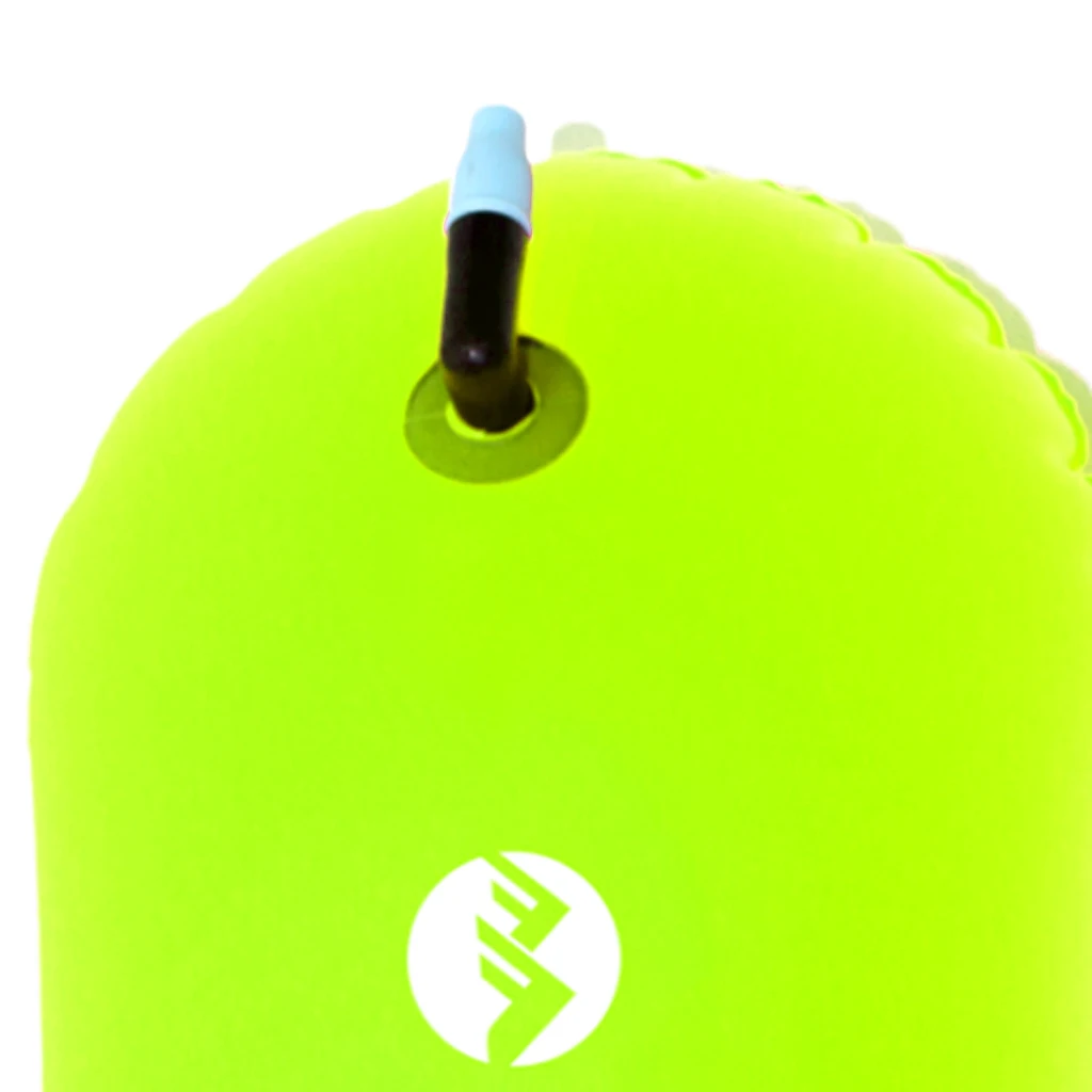 Fluo Yellow Swim Bubble Safety Buoy Float with Orange Kayak Anchor Throw Tow Rope Line Water Swim Buoy