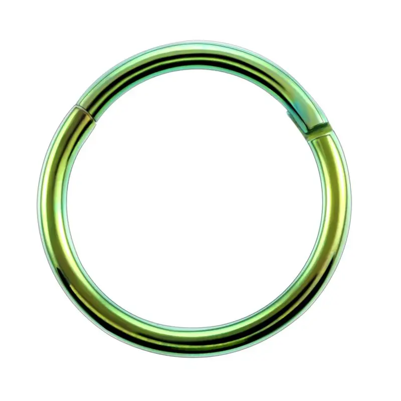1 шт. G23 титановый шарнирный сегмент кольцо для носа 16 г и 14 г соска кликер шпилька для уха Спираль пирсинг губ унисекс модные украшения - Окраска металла: Green