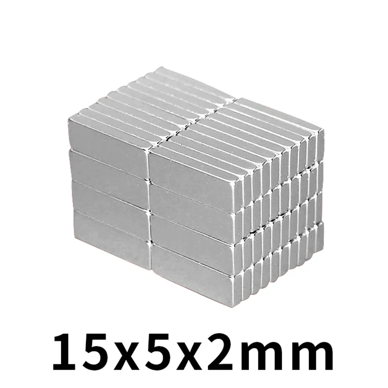 

500/1000/1500 PCS Neodymium Magnet Block N35 15x5x2mm Permanent Super 15*5*2 Strong Powerful disc Magnetic Magnets Square