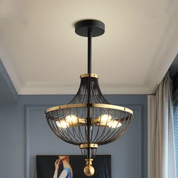 

American bedroom chandelier retro loft apartment villa personality lighting net red post modern light luxury lamp LB031308