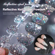 

Reflective Nail Glitter Powder Mixed Nail Diamond Dust Sparkling Glitter Silver Sequins Micro-Diamond Nail Art Decoration