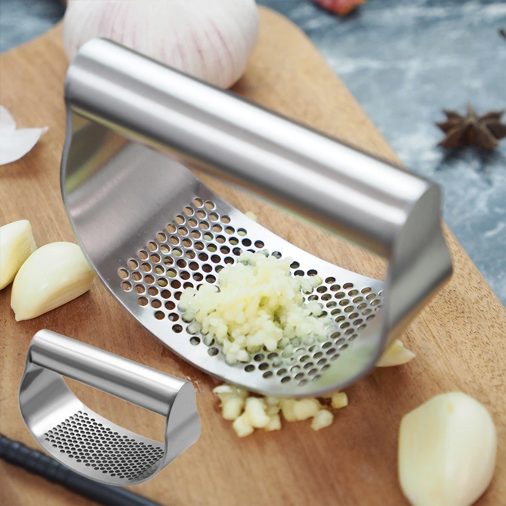 Stainless Steel Garlic Press Garlic Press Rolling Tools Grinder Curved