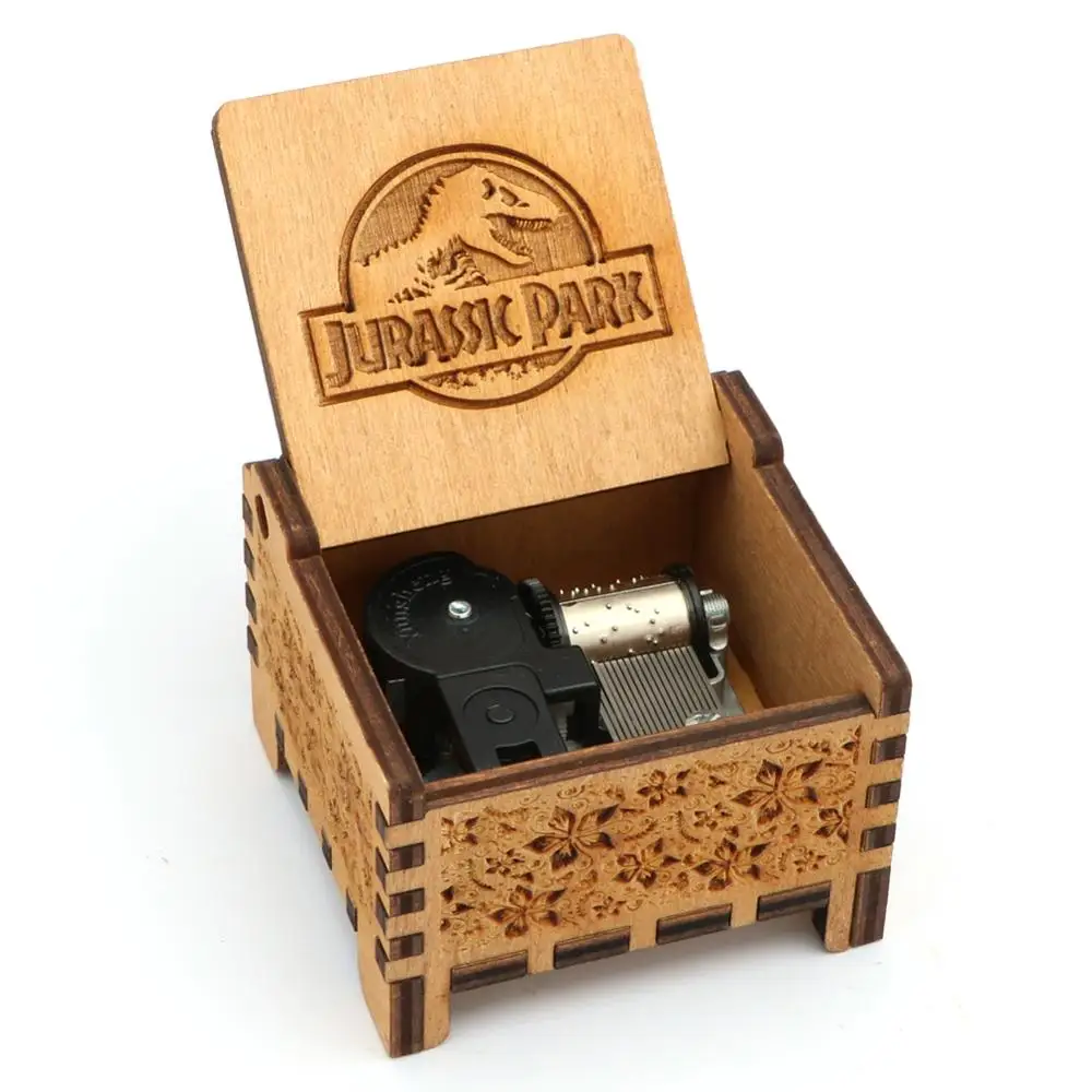 Home Decoration Antique Carved Music Box Wooden Automatic Jurassic Park Music Box New Year Gift Birthday Gift Christmas Gift 2