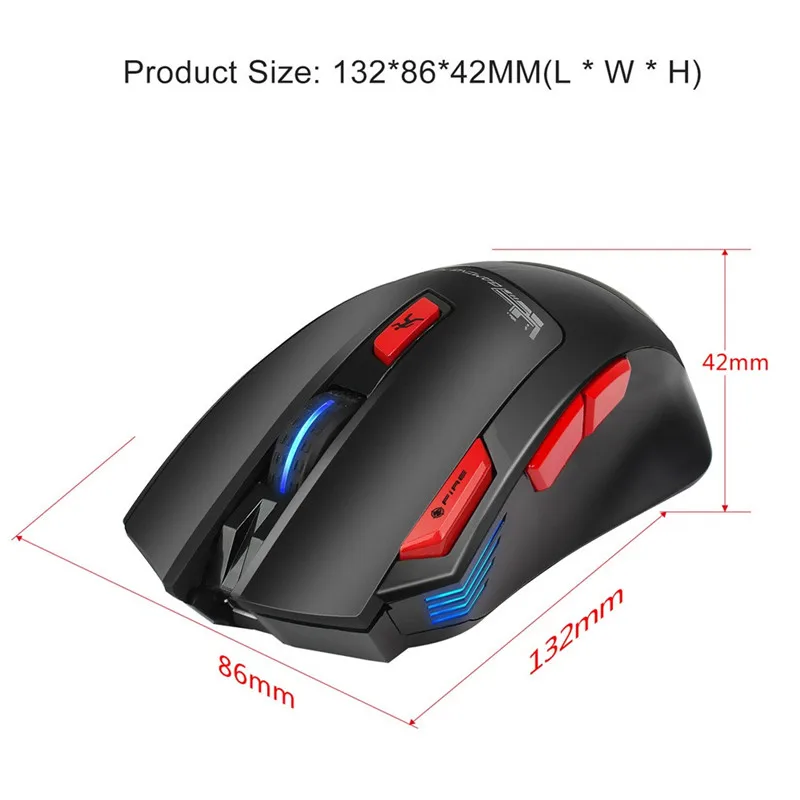 Беспроводная мышь VOBERRY 2,4 ГГц перезаряжаемая мышь 7 цветов светодиодный с подсветкой 4800 dpi оптическая игровая Механическая мышь для ПК ноутбука