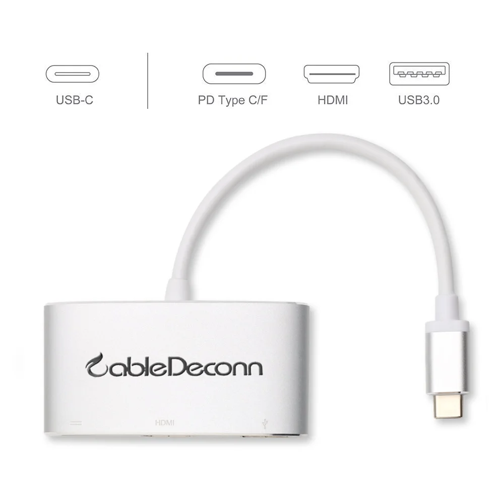USB 3,1 Тип type-C для передачи данных кабель HDMI+ USB HUB+ Тип док-станция с USB ноутбук конвертер для HDTV Comeputer монитор