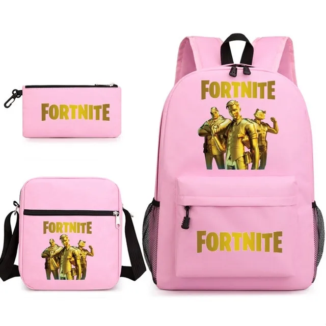 Fortnites 3pcs/set Kid Child Schoolbag Fortnites Backpack Schoolbag Cool Waterproof Schoolbag Fortress Night Student School Bag