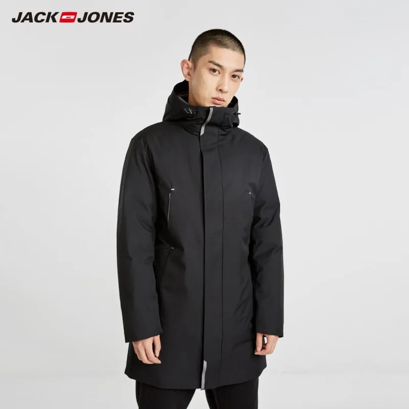 JackJones мужской длинный пуховик с капюшоном, парка, пальто, мужская одежда 218412524