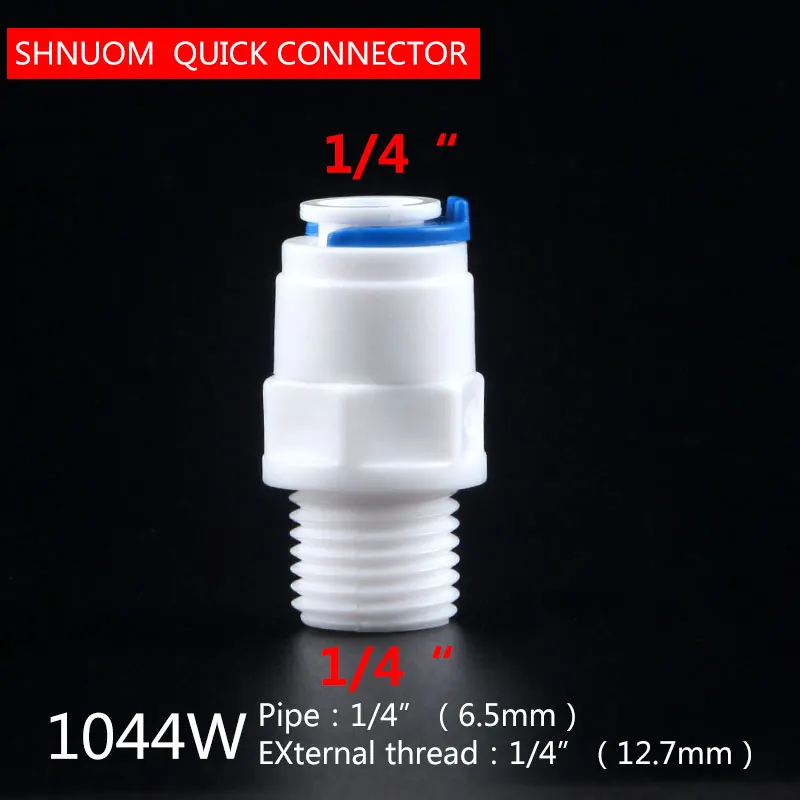 RO Water Tube Connector RO Water Tube Fitting Water Pipe Fitting External Diameter 20MM 13MM Water Purifier Accessorie 1/4" External Thread to 1/4" 3/8" Tube Straight Quick Connect Tube Fitting