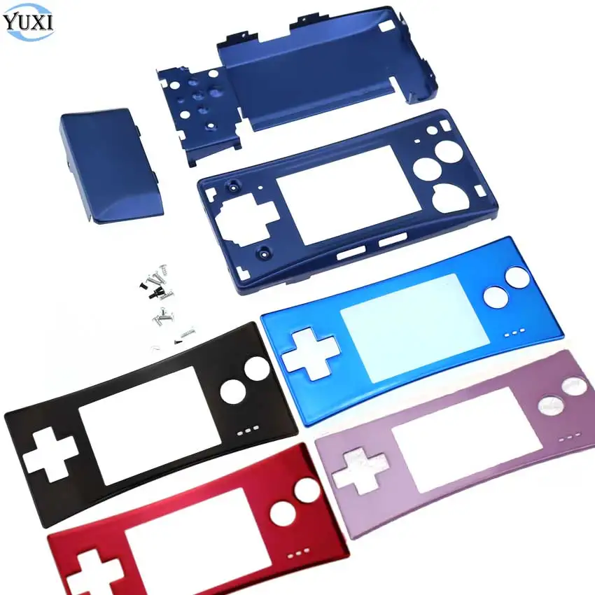 

YuXi Metal Housing Shell case for Nintend Gameboy Micro GBM front back Cover Faceplate Battery Holder w/ Screw Replacement