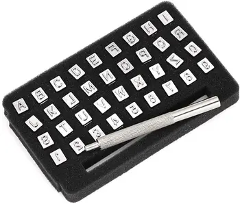 

Capital Letters and Numbers Stamp Set, 6mm Alphabet Stamp Tools Set Leather Craft Stamping Tools Leather Art Craft Tool