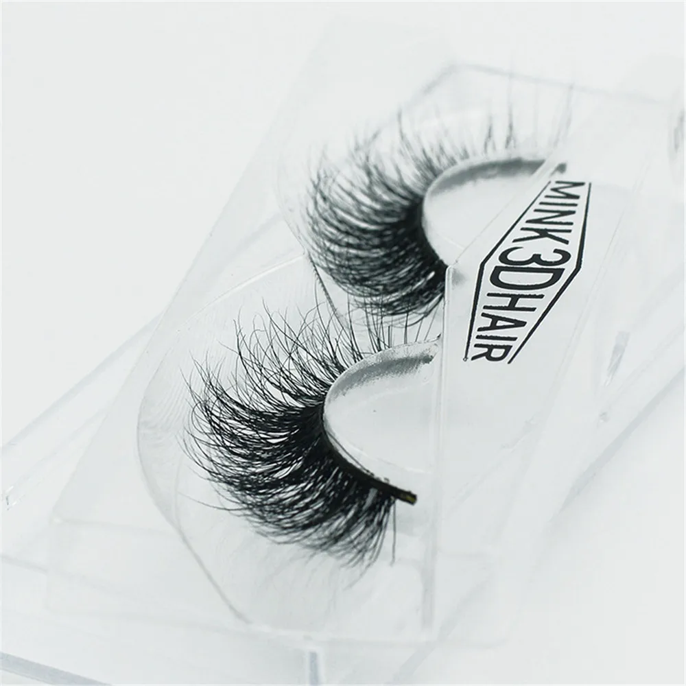 New 1Pcs Real Dense 3D Mink Hair False Eyelashes Wispy Cross Eye Lashes Fluffy Handmade Extension Reusable Mink Lashes Extension (8)