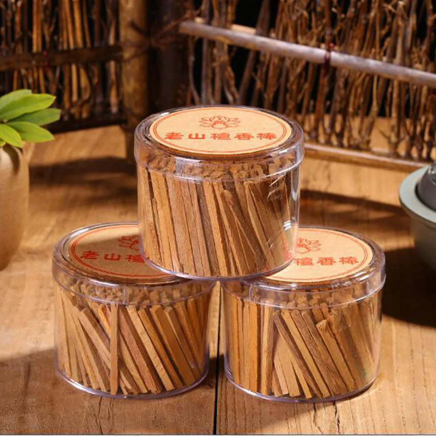 100pcs/box Natural Sandalwood Stick, Thread, Plate, Bamboo Stick, Incense Gift, Buddhist Family Decorations Home Fragrance