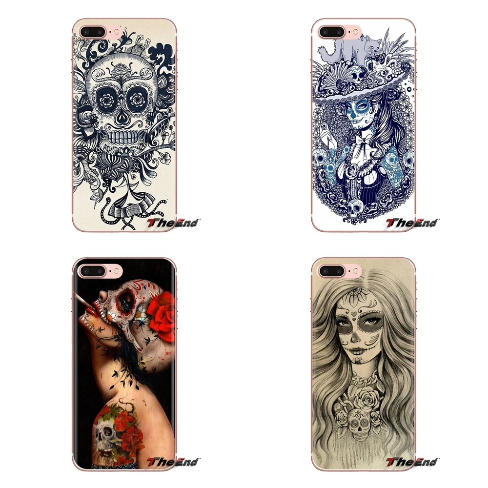 La Калавера de la Catrina Girl череп для htc один U11 U12 X9 M7 M8 A9 M9 M10 E9 Plus Desire 630 530 626 628 816 820 830