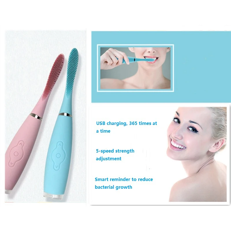 Sonic Silicone Electric Toothbrush Oral Care Teeth Whitening Waterproof Deep Cleaning USB Rechargeable Toothbrush Sonic Silicone Electric Toothbrush Oral Care Teeth Whitening Waterproof Deep Cleaning USB Rechargeable Toothbrush