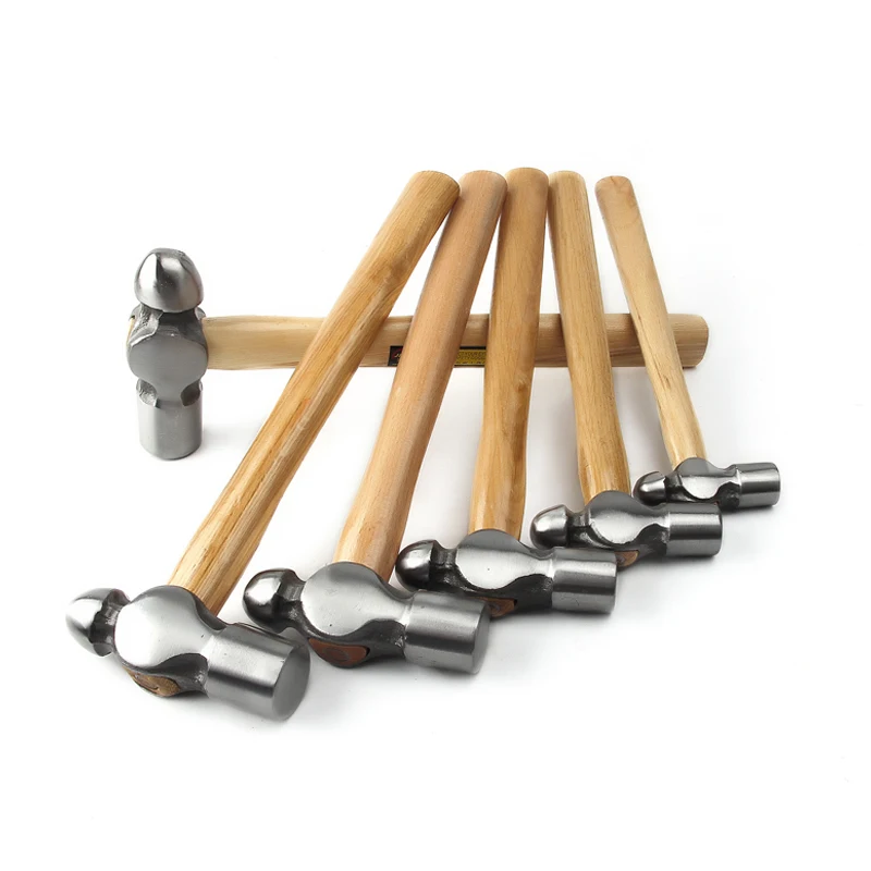 Installation Hammer High-carbon Steel Round Ball Pein Nipple with Wood Handle 0.5P-3P