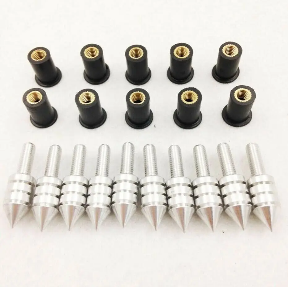 10X M5x15mm велосипед cnc мотоцикл ветровое стекло хорошо Гайка Болт шип болт установка обтекателя резиновый комплект