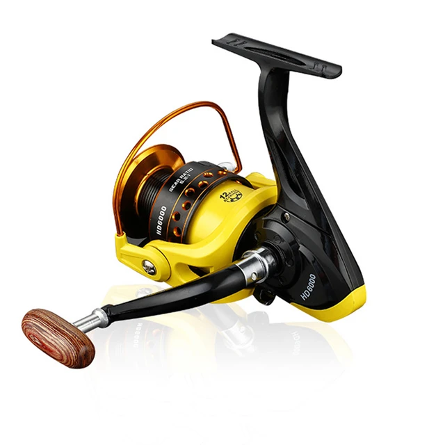 Fishing-reel 8kg large drag metallic spool 5.2:1 speed yellow carp spinning  Reel - AliExpress