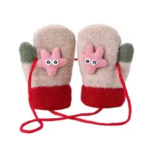 1 пара, теплые Мультяшные перчатки, лыжные перчатки, утолщенная муфта для рук, Осень-зима, детская одежда, аксессуары для девочек и мальчиков, подарки