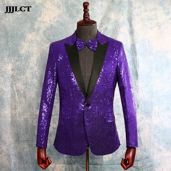 

European and American style 2019 explosion models male singer performance suit dress new sequins suit host costume
